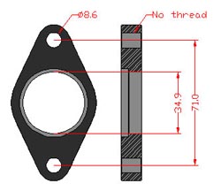 Adaptador 716463-0001 de acero inoxidable sin roscado