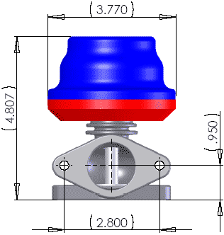 Diagrama válvula F38 vista frontal