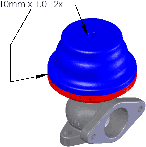 Wastegate F38 Diagram isometric view