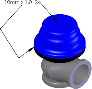 Wastegate V44 Diagram isometric view