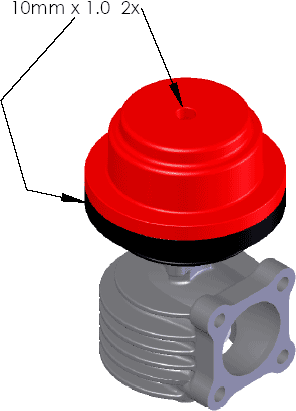 Wastegate F46 Diagram isometric view