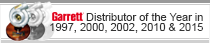 Garrett Distributor of the Year 2000, 2002, 2007, 2010 and 2015
