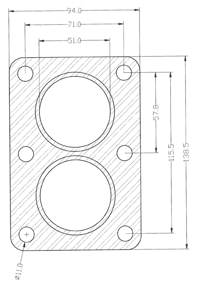 210123 gasket including given dimensions