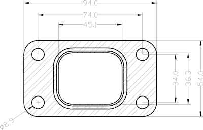 junta 210160 mostrando cotas y dimensiones