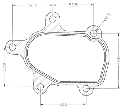 210230 gasket including given dimensions