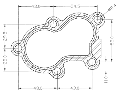 210231 gasket including given dimensions