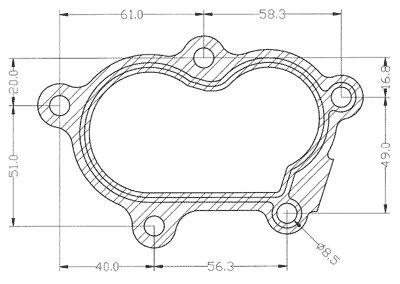 210232 gasket including given dimensions