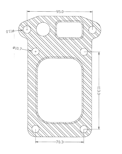 210340 gasket including given dimensions