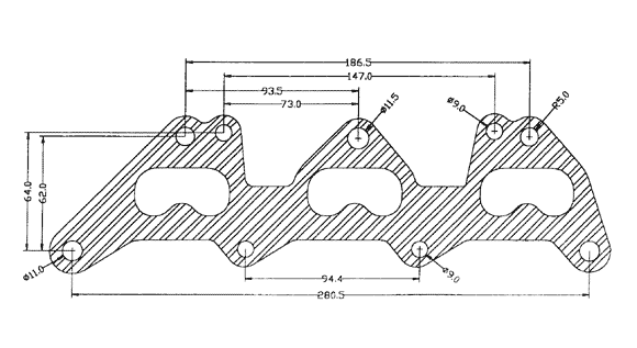 210363 gasket including given dimensions