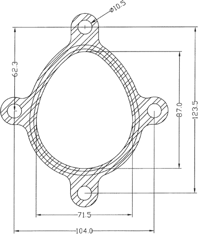 210567 gasket including given dimensions