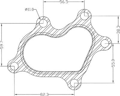 210582 gasket including given dimensions