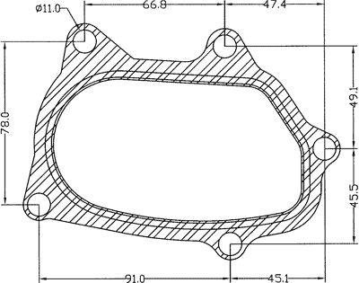 210637 gasket including given dimensions