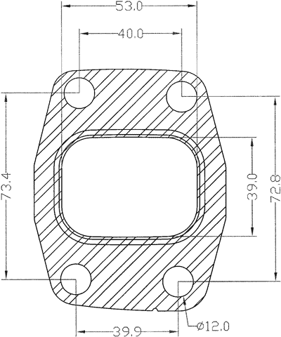 210640 gasket including given dimensions