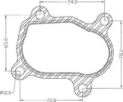 210654 gasket including given dimensions