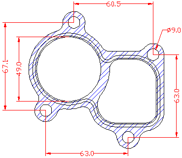 210698 gasket including given dimensions