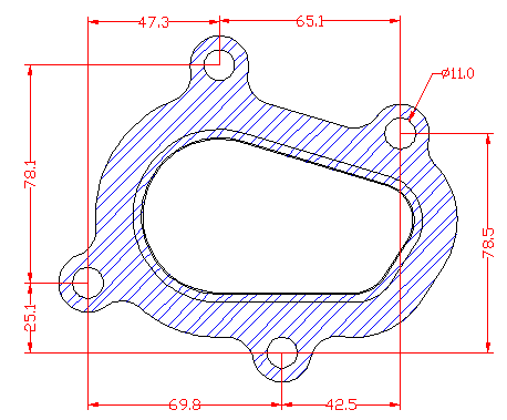 210836 gasket including given dimensions
