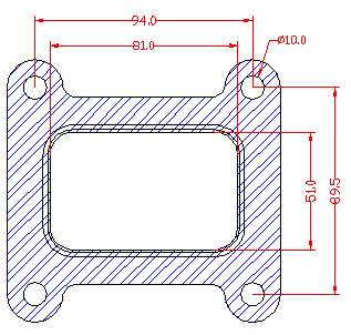 210847 gasket including given dimensions