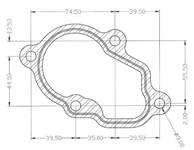 409805-0001 gasket including given dimensions