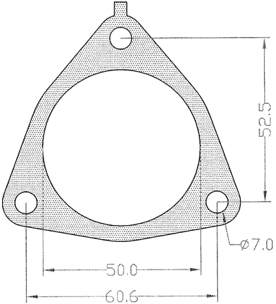 junta 725743-0001 mostrando cotas y dimensiones