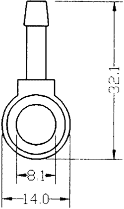 racor 435476-0003 mostrando cotas y dimensiones