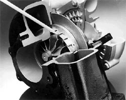 Foto del turbo Variable Nozzle Turbine Geometry a bajas RPM