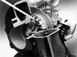 Foto del turbo Variable Nozzle Turbine Geometry a altas RPM
